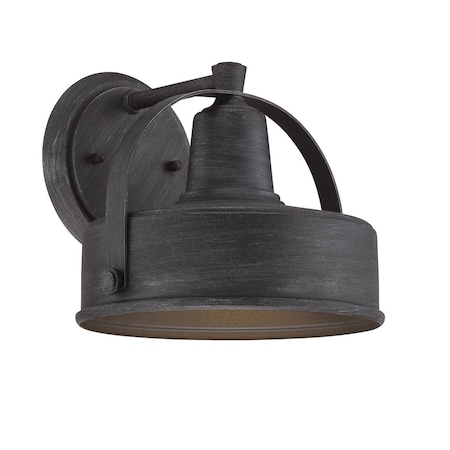 Designers Fountain Portland 8.25in Weathered Pewter Dark Sky 1-Light Outdoor Line Voltage Wall Sconce 33131-WP